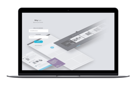 laptop with Brizy Login page